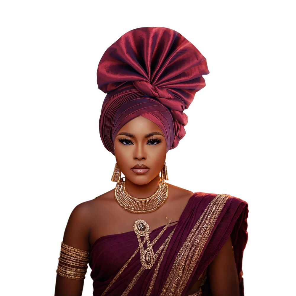 3441 African Head,Nigeria Headwraps Hat Turban Wedding Party Handmade